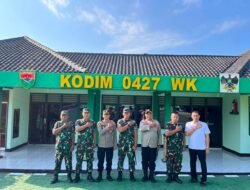 DANDIM 0427/WAY KANAN TERIMA SILAHTURAHMI  KAPOLRES WAY KANAN, TEGUHKAN SOLIDITAS TNI–POLRI
