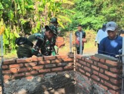 Pembangunan MCK dan Air Bersih di Luwung Kencana Capai 26 Persen, Dikerjakan Gotong Royong Satgas TMMD dan Warga