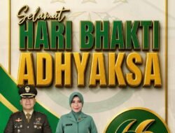Dandim 0427 /waya kanan dan ketua Persit KCK Cabang L Dim 0427/  WK Ucapkan Selamat Hari Bhakti Adh Yaksha Ke 66 Tahun