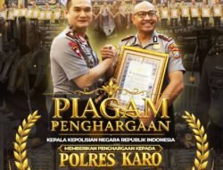 Polres Karo Raih Penghargaan Kapolri, Pelayanan Prima Berbuah Predikat Wilayah Bebas Korupsi