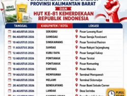 Disperindag ESDM Kalbar Gelarkan Operasi Pasar Serentak, Kendalikan Inflasi Sambut HUT Ke-81 kemerdekaan RI Pontianak -Meliau,kamis, 6 Agustus 2026-